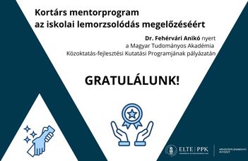 Nyert Fehérvári Anikó az MTA közoktatás-fejlesztés pályázatán