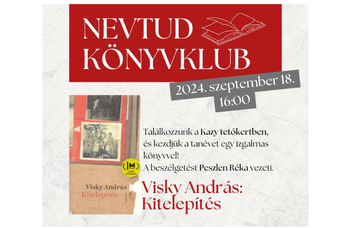 Szeptemberben folytatódik a Nevtud könyvklub!